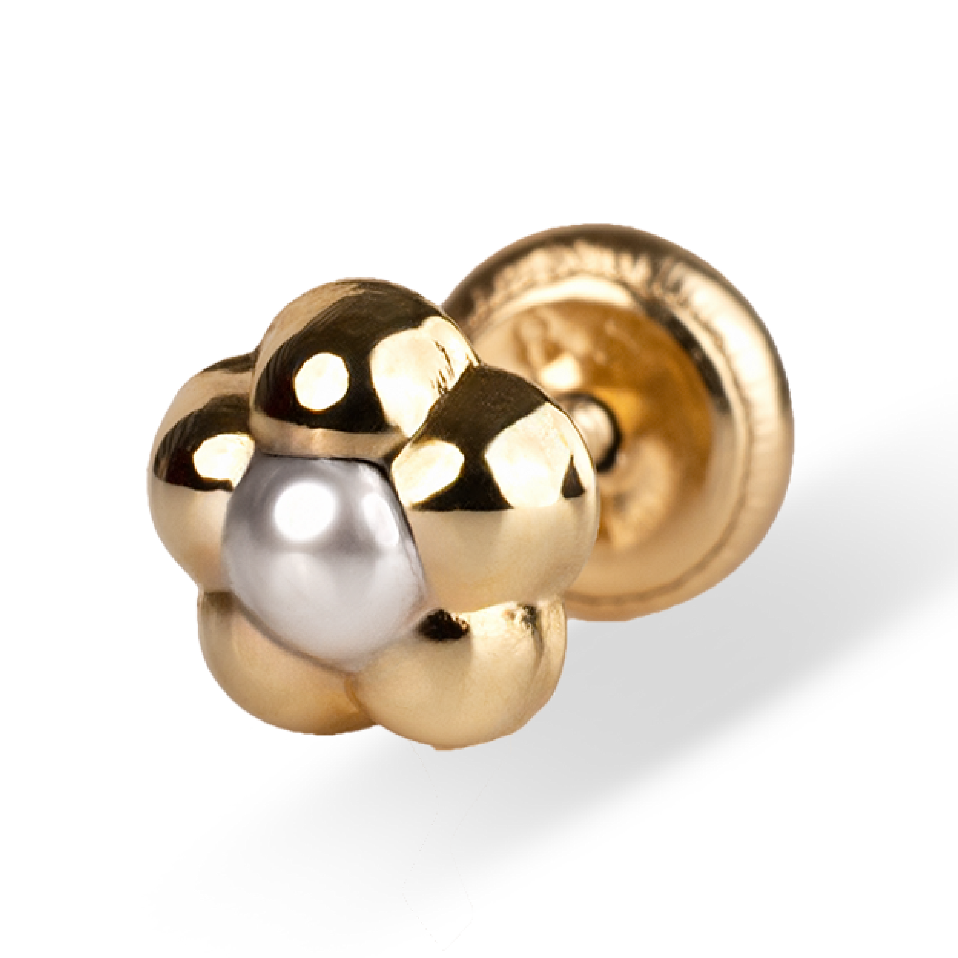 Gold Pearl Cluster Stud Earrings