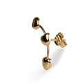 Gold Triple Heart Stud Earrings