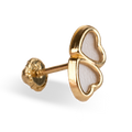 Gold Double Heart Stud Earrings