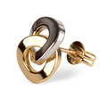 Gold Two-Tone Interlocking Earrings