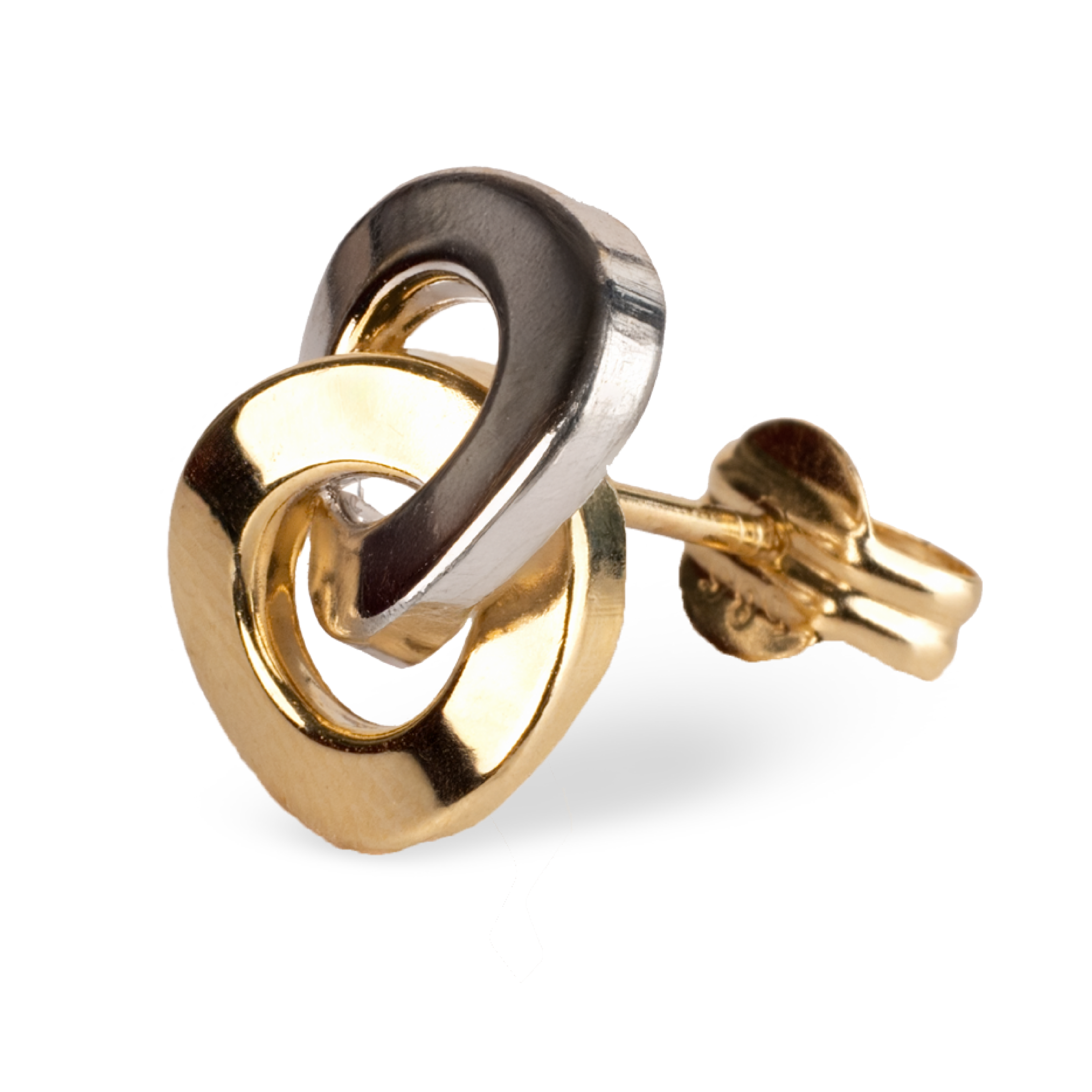 Gold Two-Tone Interlocking Earrings